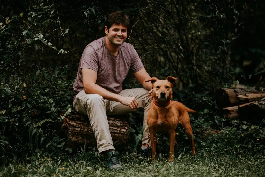 Mann mit Hund